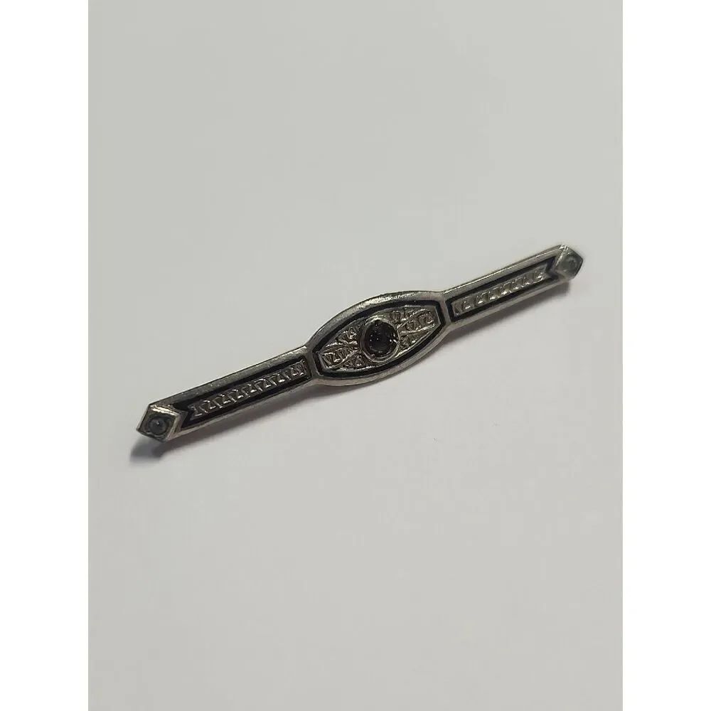 Art Deco Vintage Silver Bar Brooch